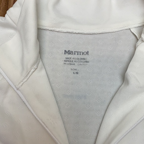 Marmot white long sleeve 1/4 zip top L - Picture 4 of 5